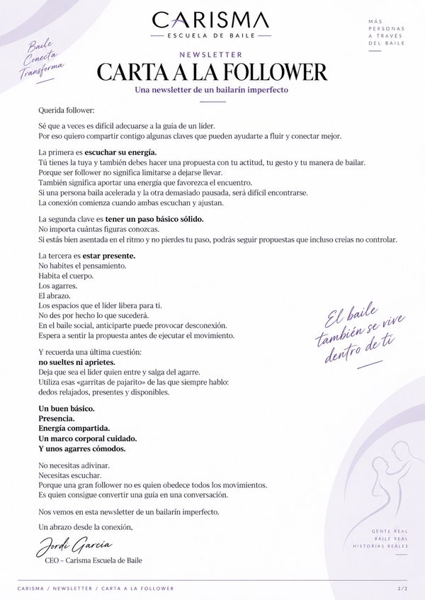 Carta a la follower
